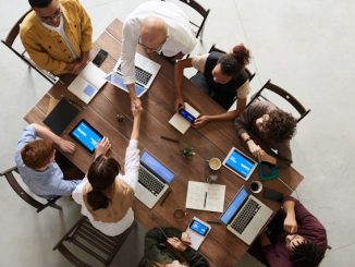 group people meeting around table